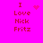 Pixelated red text on bright pink background with animated heart and starburst symbols replacing static dots.