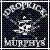 Pixelated icon with dark checkered background, white and light blue text reading 'MAD RAY' at bottom, abstract shapes above.