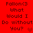Red background with dark brown text reading "Fallon<3 What Would I Do without You?" and a red heart symbol, displayed in two identical vertical