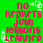 Green background with red pixelated text reading 'no regrets just lessons learned' and white square corner decorations, animated in a repeating pattern.