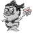 A 4x3 contact sheet of an animated cartoon character holding a flower, displayed on a gray background with transparent pixels.