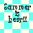 Text "Summer is here!!" in black pixelated font on a checkered background with alternating light blue and white squares.