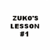 Animated four- sequence showing two animated characters with text overlays about 'ZUKO'S LESSON #1' and 'fangirls watching'
