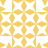A static pattern of yellow and white geometric shapes arranged in a repeating grid with alternating diamond and square forms.