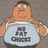Pixelated cartoon character with brown hair and glasses wears light blue tank top showing dark text on chest against gray background.