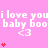 Pink background with repeated white text "i love youi love youi love youi love you baby boo baby boo baby boo baby boo" and white heart symbols <3, with red heart symbols appearing and disappearing in vertical