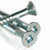 A metallic screw with a hexagonal head and threaded shaft, shown in two states: one without text overlay and one with overlaid text.