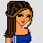 Pixel art contact sheet showing a female character in blue athletic wear with white stripes, repeated "TomBoy" text on blue background, and partial gray area.