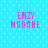 Pixelated text 'ENZY MGGABE' on cyan background with white dots, displayed in four identical quadrants.