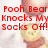 Red text overlays on a cartoon bear image with a white background, showing text changes across frames.
