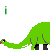A 4-frame animated contact sheet showing a green dinosaur character in various poses with text elements "i" and "love" at top-left, "dinos" vertically on left side, all against white background.