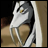 Anime character with long white hair and gray clothing, partially visible against a brown background with text reading "Anime IM" and "com".