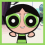 Pixelated cartoon character with large green-rimmed glasses, black hair, and a green-and-black striped shirt in multiple poses.