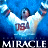 Static pixelated image of a person in white sports jersey with red number 17 against blue background, text "MIRACLE" at bottom.