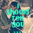 Pixelated teal text overlays a blurred background of two figures in an embrace, with partial phrases visible across the image.
