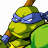 Pixelated 48x48 AIM buddy icon featuring a Teenage Mutant Ninja Turtle character with green skin and blue mask on left, alongside green text "Original Icons .com" on dark green background right.