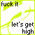 Pixelated text and abstract shapes on a white background with a yellow border.