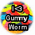 Pixelated circular icon with rainbow gradient background and three black rectangular text boxes containing white pixelated text.