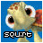 Pixelated turtle head with large eyes and open mouth against blue background, text 'squirt' below.