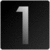 A single gray numeral '1' rendered in pixelated style against a black background with subtle noise pattern.