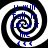 Black and white spiral background with blue text reading "u will fall in luv wit me <<<" arranged in a of four identical