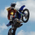 Animated contact sheet of a motocross rider performing stunts with repeated text elements and color-coded lettering across multiple frames.