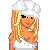 Pixel art contact sheet showing three frames of an animated icon featuring a blonde cartoon woman with belly button piercing, white crop top, black pants, and red lips graphic.