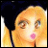 Pixelated image of a blonde character with pink lips and brown eyes, next to text reading 'AnimeIM' and 'com' on a black background.