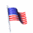 Six variations of a waving American flag icon displayed in a , each showing different wave positions and partial visibility