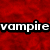 Red textured background with white text reading 'vampire' and 'craver', plus a gray square overlay containing '101'.