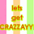 Four colored display pixelated text: pink, white, orange, and green stripes; blue background with purple text; bright pink background with green text; gray