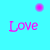 Six display 'Love' text with color variations and small circular dots; one is gray