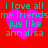 Red background with four identical pink heart shapes, each overlaid with cyan text reading "i love all me friendsme friends just like annalisa".