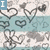Animated pattern of heart outlines and abstract shapes on a light background with blue and gray accents.