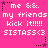 Pixelated text on a bright pink background with alternating star and dot border elements.