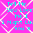A static image with a bright pink background featuring white diamond-shaped patterns and repeated cyan text reading "Tell Me You Love Me I I Might Lul You Z".