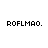 Four identical pixelated text strings 'ROFLMAO.' arranged in a on white background