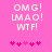 Pixelated text on pink background with heart symbols below, showing animation changes in heart positions.