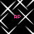 Black background with white geometric lines forming interconnected squares and X shapes, four instances of pink 'AP' text scattered across the image.