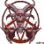 Animated skeletal figure with horns and multiple arms, surrounded by a circular frame of crossed bones.