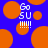 Blue background with orange circles and white text reading "Go SU !!!!" in pixelated font.