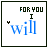 25 identical pixelated icons showing "FOR YOU I will" text with small animated cursor-like dots near the 'w' in 'will'
