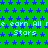 Green background with blue stars and repeated light-blue text reading 'All re earn All' above 'Stars'.