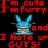 Pixelated image with red text on black background surrounding a blue and white pixelated figure.