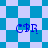 Pixelated blue and white checkered background with four instances of 'CPR' text in purple, arranged in a pattern