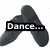 A dark gray abstract shape with text overlays reading Dance... Like no one... is WATCHING in a