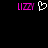 Pixelated pink text 'LIZY' appears on black background with a white heart symbol between two instances of the text.