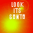 Pixelated text 'LOOK ITS SANTA' on a red-orange gradient background with yellow light effects, animated with shifting light positions.