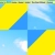 A static 50x50 pixel image divided into four quadrants with yellow and blue sections and a diagonal green line separating them.