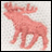 Animated pink moose-like creature with antlers stands against light background, head turning left to right across frames.